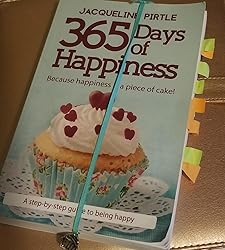 365 Days of Happiness paperback book cover featuring colorful design and title text