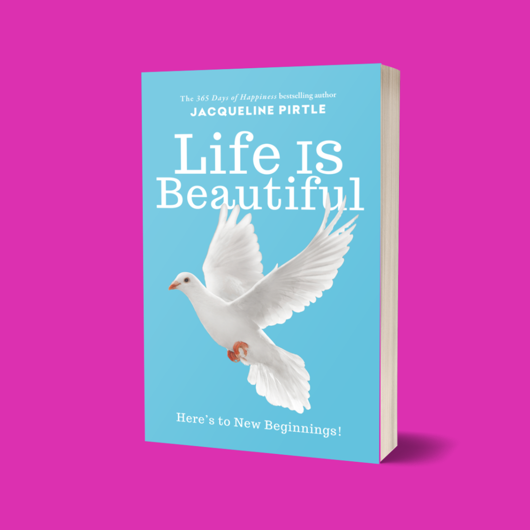 A paperback book titled 'Life Is Beautiful' with a white dove flying against a blue background.