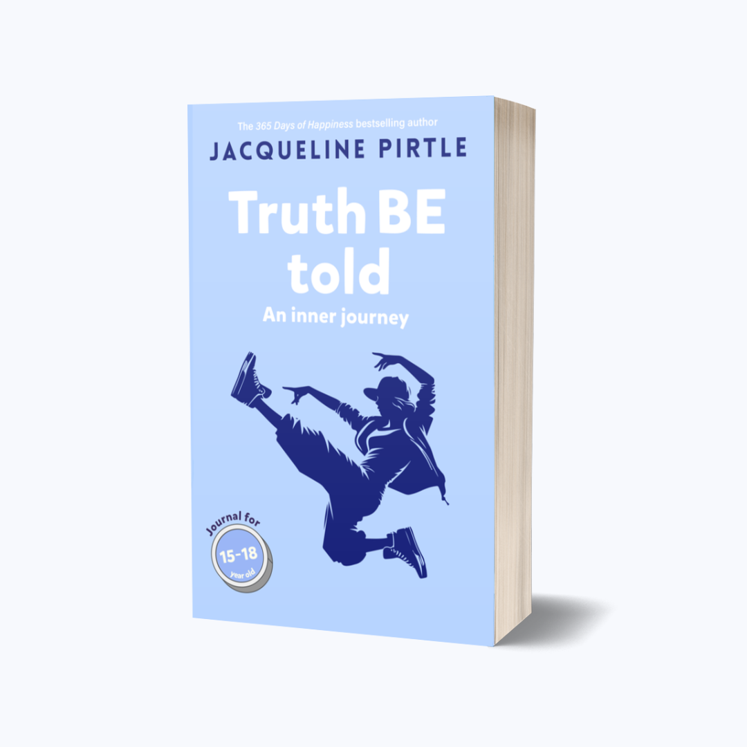 Book titled 'Truth BE told' by Jacqueline Pirtle on a light blue background