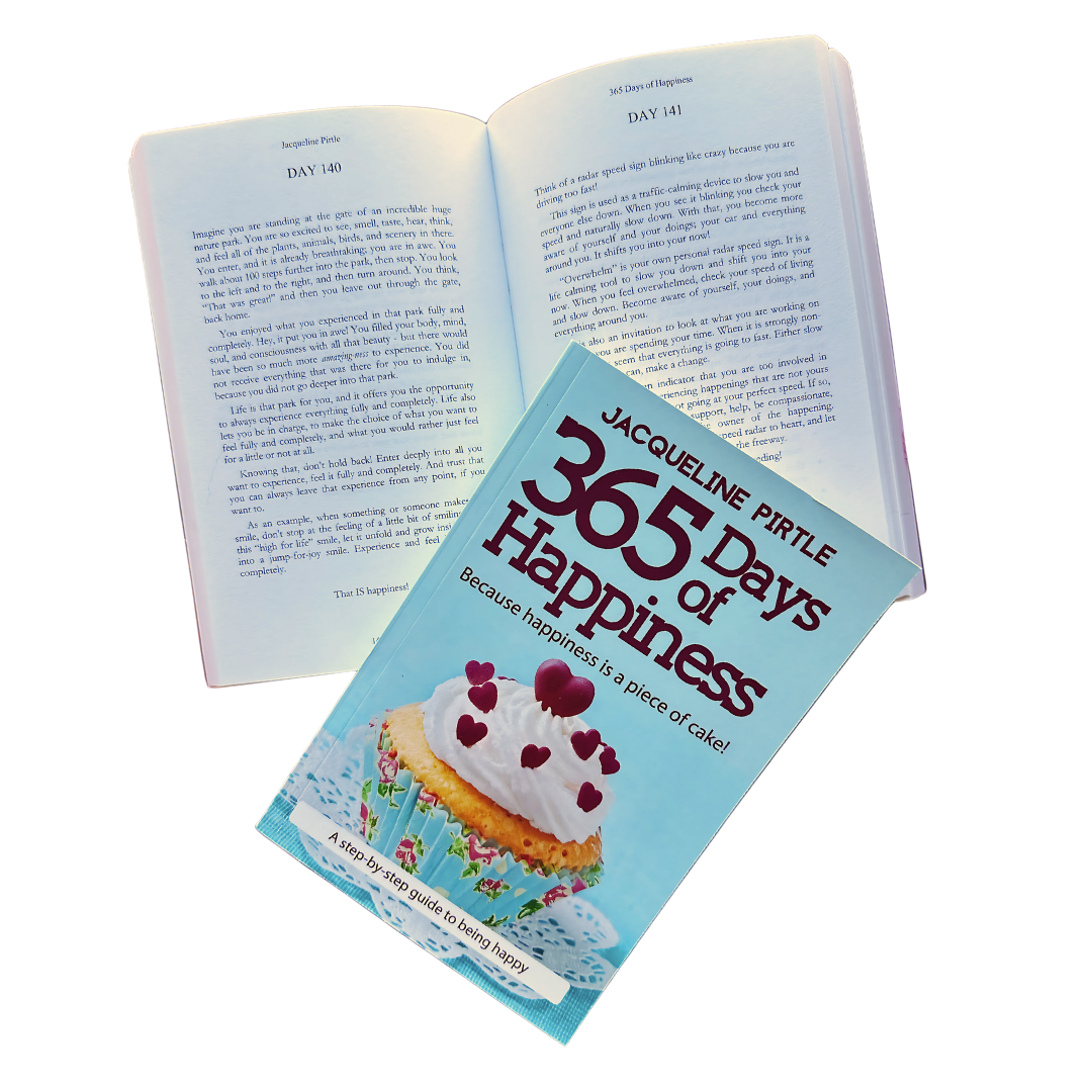 Interior pages of 365 Days of Happiness showing daily passages layout