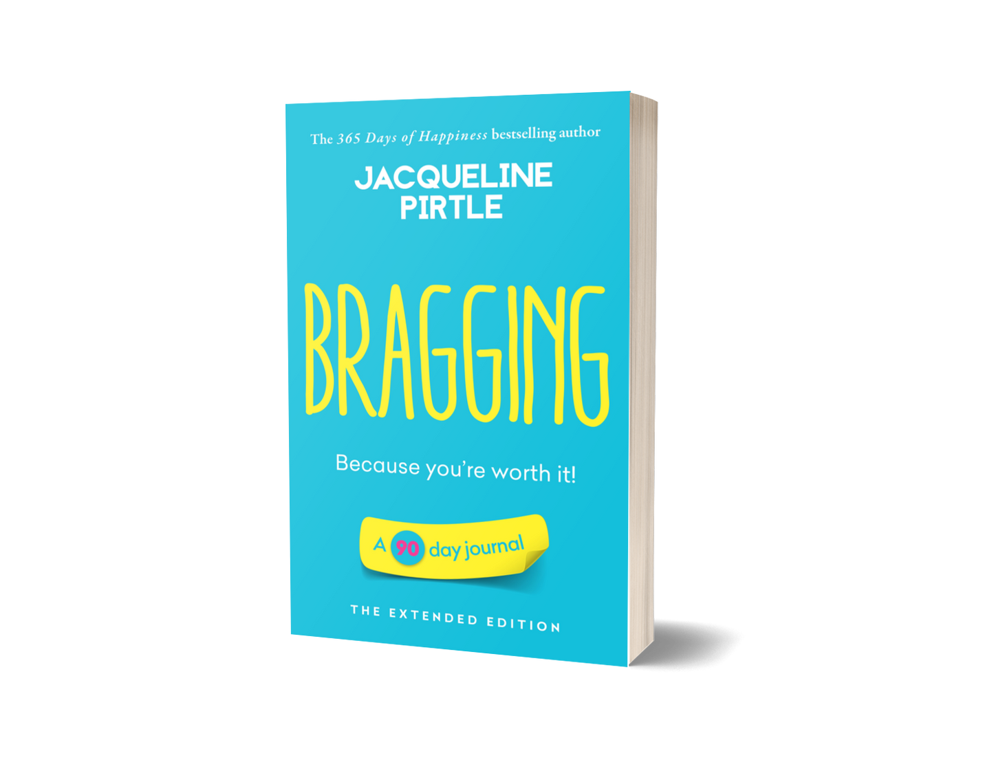 Bragging 90-day journal workbook spine and cover design by Jacqueline Pirtle